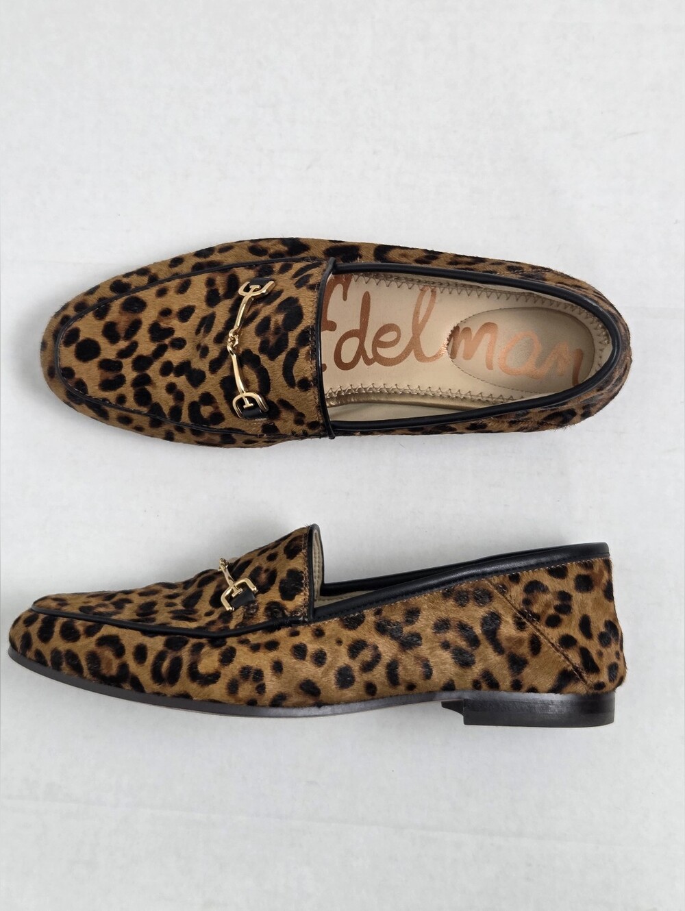 Sam Edelman LORAINE Leather Leopard print Loafers size 6